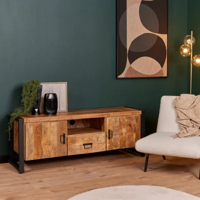 Afbeelding van tv kast industrieel Ben meubel 150 cm mango