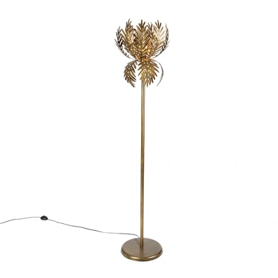 Afbeelding van QAZQA Vintage vloerlamp goud Botanica Simplo
