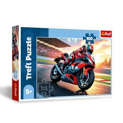 Afbeelding van Trefl Een snelle motorfiets puzzel 100 stukjes met voertuigen, creatief entertainment, vrije tijd voor kinderen vanaf 5 jaar