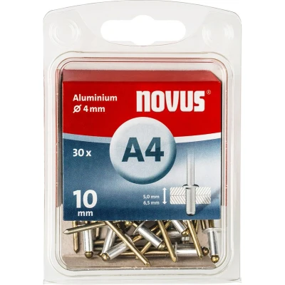 Afbeelding van Novus Blindklinknagel 4x10mm Type A4 aluminium/staal (Per 30 stuks)
