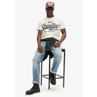 Afbeelding van Superdry Vintage LOGO Graphic Tshirt print, Heren, Maat: Medium, Ecru