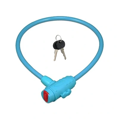 Afbeelding van Relaxdays kinderfietsslot dun kabelslot lichtgewicht fietsslot met sleutels kinderen blauw