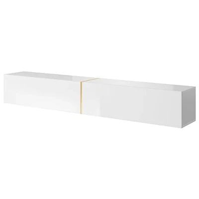 Afbeelding van Selsey Bisira RTV kast 200 cm Wit met gouden inzet