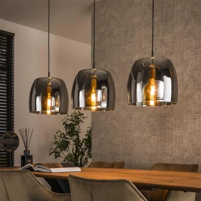 Afbeelding van Hoyz Collection Hanglamp 3L Drift Glass Smoke Grey Glas