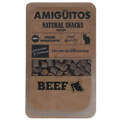 Afbeelding van Amiguitos Cat Snack Beef Kattensnack 100 g