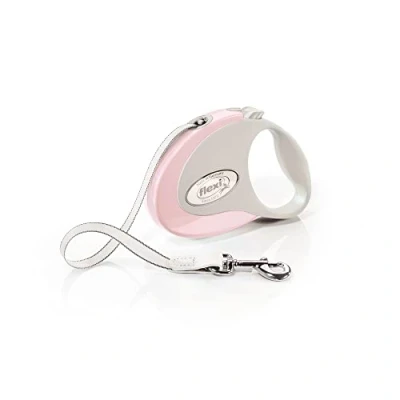 Afbeelding van Flexi Classic intrekbare hondenriem (band), ergonomisch, duurzaam en klitvrij, 3m, klein, roze/roze
