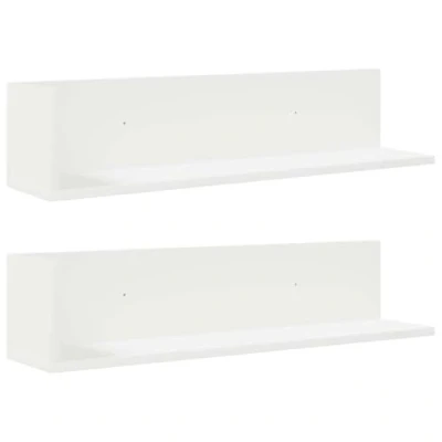 Afbeelding van vidaXL Wandschappen 2 st 75x16,5x16,5 cm bewerkt hout wit