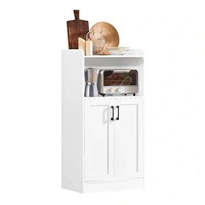 Afbeelding van SoBuy FSB47 W Dressoir met 2 legplanken en deuren, keukenkast, bijzetkast, wit, afmetingen ca. 60 x 120 39 cm