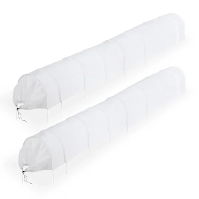 Afbeelding van Relaxdays kweektunnel met bogen 5 meter set van 2 vogelnet moestuin vlies fruit
