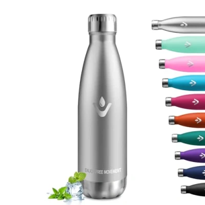 Image de bouteille isotherme 500 ml, en acier inoxydable, sans BPA, anti fuite, facile à nettoyer, réutilisable, pour école, salle de sport, enfants