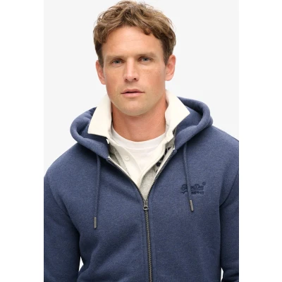 Afbeelding van Superdry Essential LOGO HOOD Track Sweater met rits, Heren, Maat: Large, Heritage navy marl