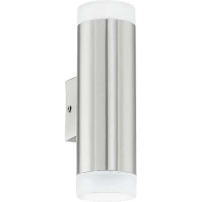 Afbeelding van EGLO Riga Led Buitenverlichting Wandlamp 2 Lichts RVS Gesatineerd