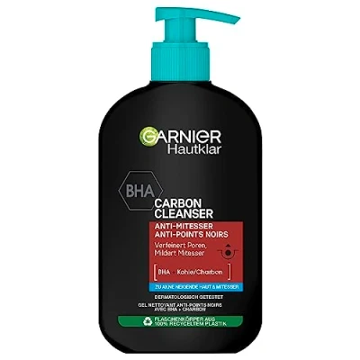 Afbeelding van Garnier BHA Carbon Cleanser Wasgel met houtskool, anti mee eters en puistjes, 250 ml