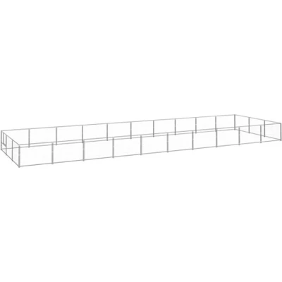 Afbeelding van vidaXL Hondenkennel 30 m² staal zilverkleurig