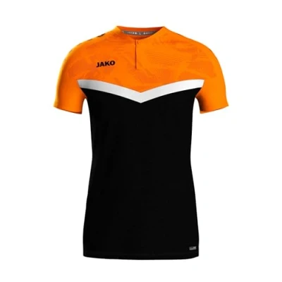 Afbeelding van JAKO Polo Iconic rood/wijnrood L zwart/fluo oranje /