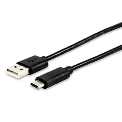 Afbeelding van USB A to C Cable Equip 12888107 Black 1 m