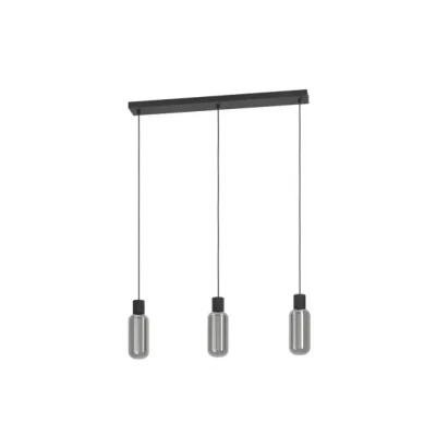 Afbeelding van EGLO Majone hanglamp E27 Smoke glas 77cm Zwart