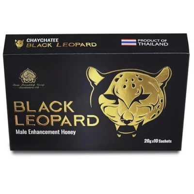 Image de ATAI LEOPARD Miel AFRODISIAC énergisant naturel Vitalité, performance &amp; tonus/Miel force homme Format individuel nomade Gamme noir or 10 sticks de 20gr