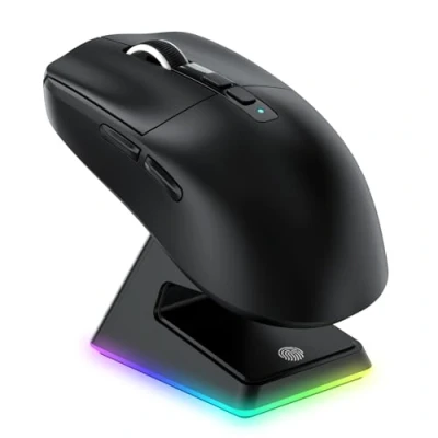 Afbeelding van VGN GAMEPOWER Attack Shark X6 Superlight gamingmuis, draadloos, oplaadstation, 49 g, ultralicht, 26000 dpi, PixArt PAW3395, 2,4 G/bekabeld/Bluetooth, batterij 200 uur, PC/Mac, zwart