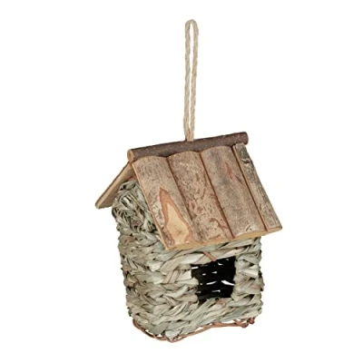 Afbeelding van Relaxdays vogelhuisje decoratie hangend vogelhuis balkon huisje voor vogelkooi
