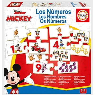 Afbeelding van Educa de cijfers met Mickey, dit topspel zullen kleintjes zich vertrouwd maken van 1 tot 10 en verbinden hoeveelheden, vanaf 3 jaar (19327)