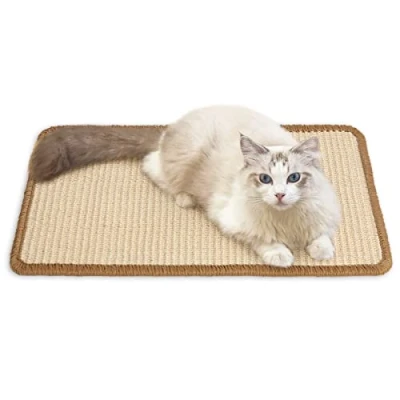 Afbeelding van FUKUMARU krabmat Voor katten Natuurlijk sisal 50 x 30 cm Duurzaam kattenmeubels Beige