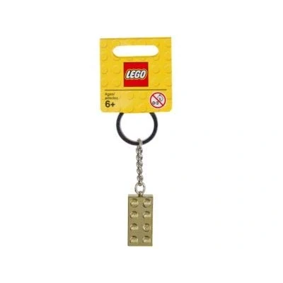 Afbeelding van LEGO Sleutelhanger Gouden Steentje met 2x4 noppen