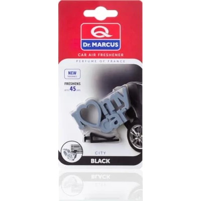 Afbeelding van Dr. Marcus Black City I Love My Car autogeurtje met neutrafresh technologie Luchtverfrisser auto Tot 45 dagen geurverspreiding 20 Gram