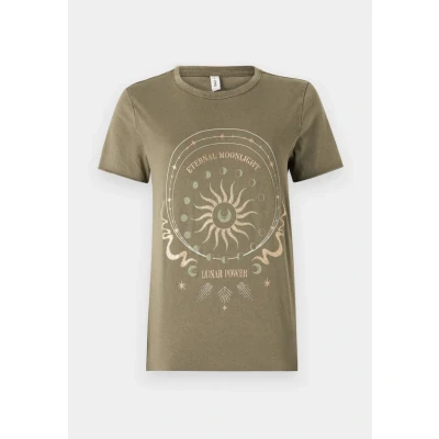 Afbeelding van Only T shirt Onllucy Life Reg S/s Top Jrs Noos 15215721 Kalamata/eternal Moonlight Dames Maat XS