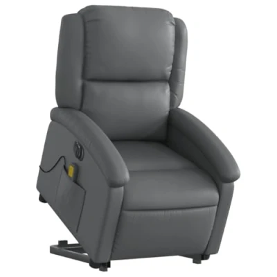 Image de vidaXL Fauteuil inclinable de massage électrique gris similicuir3205066