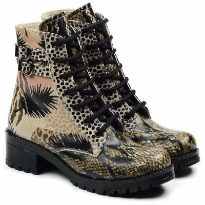 Afbeelding van GOBY Jungle Beat Veterboots Handmade Vegan Leer Dames Maat 39