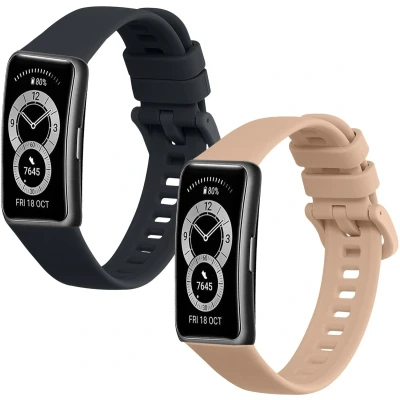 Afbeelding van kwmobile 2x horlogebandjes geschikt voor Huawei band 9 / 8 bandje Smartwatch bandjes van TPU Activity tracker horloge in donkerblauw oudroze