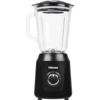 Afbeelding van Tristar Blender, 1 liter glazen container, 2 snelheden, pulsfunctie voor het malen van ijs, vaatwasmachinebestendige onderdelen, zwart, 350 W, smoothie maker BL 4482