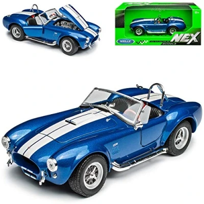 Afbeelding van Welly Shelby 1965 427 Cobra Sc open blauw 1/24