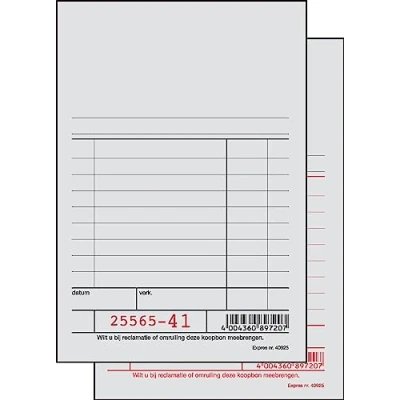 Afbeelding van 10x Kassablok bonnenboekje Expres SI 40925 100x158mm 50x2vel