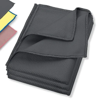 Afbeelding van ELEXACLEAN Set van 3 hoogwaardige microvezel reinigingsdoeken voor autoruiten, 60 x 40 cm, antraciet, binnen en buiten