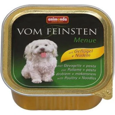 Afbeelding van voordeelverpakking 44x150g met gevogelte &amp; noedels animonda vom Feinsten Adult nat hondenvoer