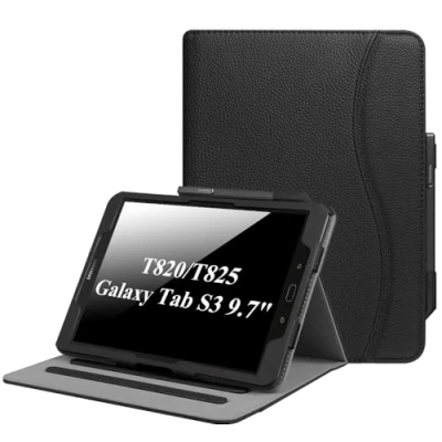 Afbeelding van Fintie Beschermhoes voor Samsung Galaxy Tab S3 T820/T825 9,68 inch tablet met documentsleuven en automatische slaap /waakfunctie, zwart