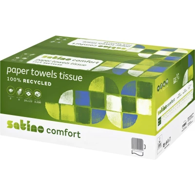 Afbeelding van Handdoek Satino Comfort PT3 v vouw 2 laags 25x23cm wit 277190