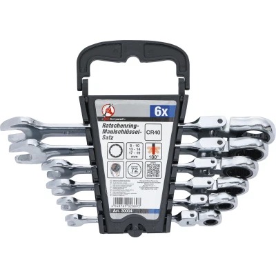 Afbeelding van BGS Ratelring steeksleutelset flexibele koppen 8 19 mm 6 delig