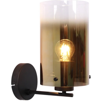 Afbeelding van Freelight Wandlamp Ventotto Zwart &amp; Gold Glas 33cm