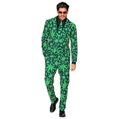 Afbeelding van W WIDMANN MILANO Party Fashion Ganja stijl, hennepbladerkostuum, cannabis, marihuana, festivaloutfit, carnavalskostuum