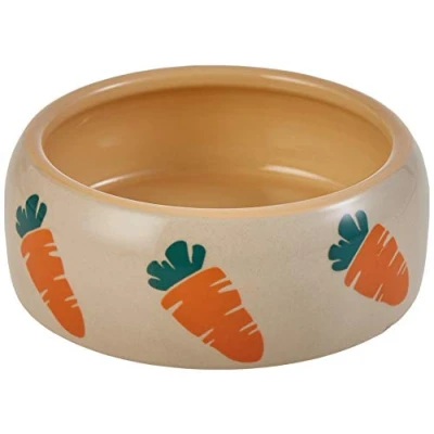 Afbeelding van Nobby Carot voederstation van terracotta, voor knaagdieren, beige, diameter 14,5 cm, 0,5 l