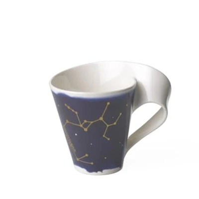 Afbeelding van Villeroy &amp; Boch 10 1616 5821 NewWave Stars mok met handvat van hoogwaardig porselein, vaatwasmachinebestendig, wit/blauw, 300 ml