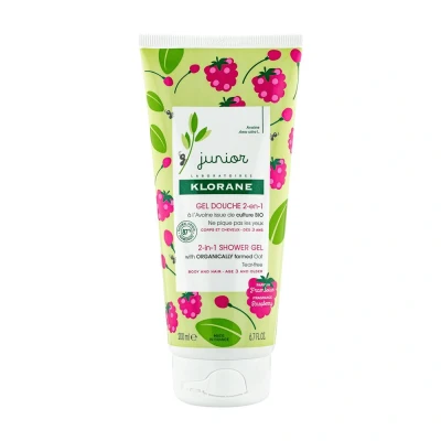 Afbeelding van Klorane Huid Junior Gel douche Corps et Cheveux à la Framboise l&#039;Avoine BIO 200ml