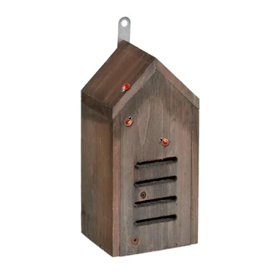 Afbeelding van Relaxdays lieveheersbeestjes hotel houten lieveheersbeestkastje klein insectenhuis