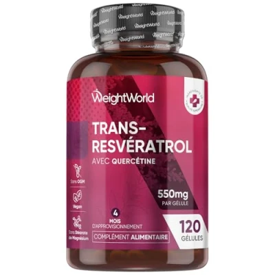 Afbeelding van WeightWorld Trans Resveratrol met Quercetine 120 capsules 500 mg voor 4 maanden voorraad Vegan