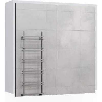 Afbeelding van Vicco Badkamer spiegelkast Maltin, Wit/antraciet/Wit, 60 x 58 cm met twee spiegeldeuren