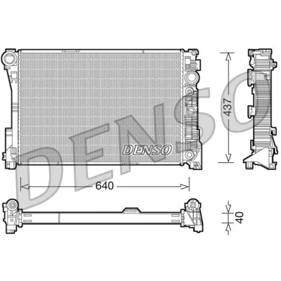 Afbeelding van DENSO DRM17046 Radiateur 643 438 40 MERCEDES BENZ: C Class T modell, E Saloon, modell