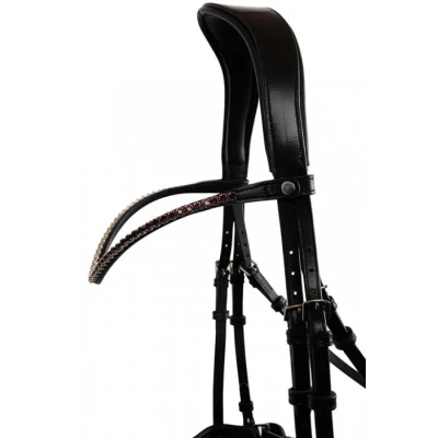 Image de Montar Frontal Fair Crystal Curved Plum/Noir Poney